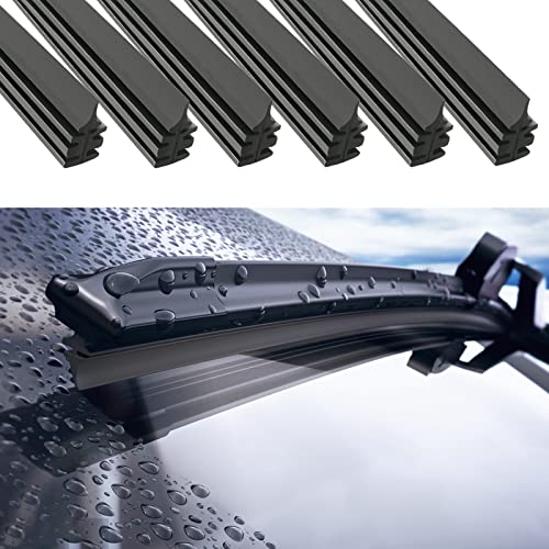 6PCS Car Windshield Wiper Blade Strips, Frameless Window Boneless Insert Silicone Strips,Auto Accessories for Most Vehicle Buses Trucks.