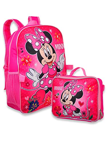 Minnie Mouse Girl's 16' Backpack W/Detachable Lunch Box Set (Multi)