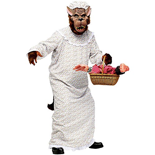 Fun World Mens Granny Wolf Adult Sized Costumes, Multi-colored