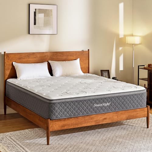 Sweetnight Queen Mattress - 12 Inch Queen Bed Mattress in a Box, Hybrid Queen Size Mattress with Pocketed Coils for Comfort Sleep and Balanced Support, SN-M02509-12-Q