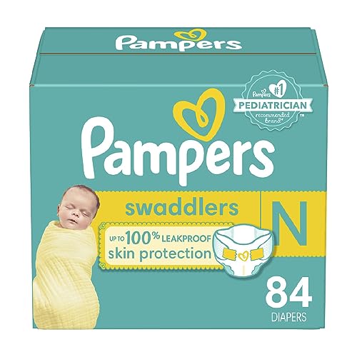 Pampers Swaddlers Diapers Newborn - Size 0, 84 Count (Pack of 1), Ultra Soft Disposable Baby Diapers