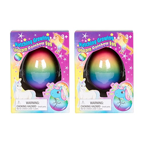 Set of 2 Surprise Growing Hatching Rainbow Egg Kids Toys (Unicorn)
