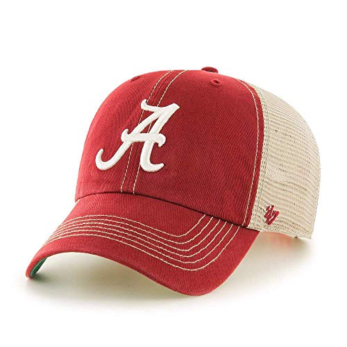 '47 NCAA Trawler Team Color Mesh Trucker Clean Up Adjustable Hat, Adult One Size Fits All (Alabama Crimson Tide Red)