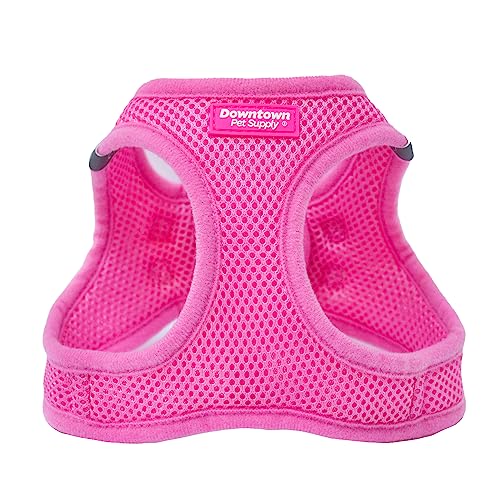 Downtown Pet Supply Step in Dog Harness for Small Dogs No Pull, Small, Pink - Adjustable Harness with Padded Mesh Fabric and Reflective Trim - Buckle Strap Harness for Dogs