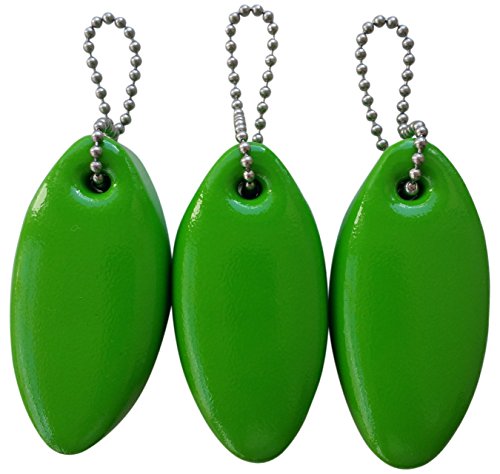 JQuad 3 Pack LIME GREEN Floating Keychain key floats Vinyl Covered Foam -Made in the USA- (Lime Green)