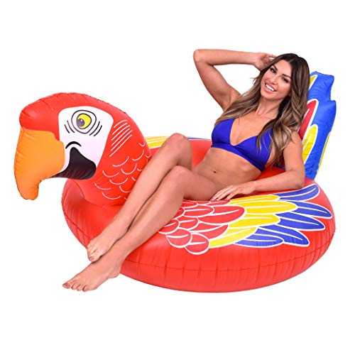 GoFloats Tropical Parrot Pool Float Party Tube - Float in Style