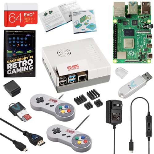 Vilros Raspberry Pi 4 4GB Retro Gaming Kit with SNES Style Controllers and NES Style Case (4GB RAM)