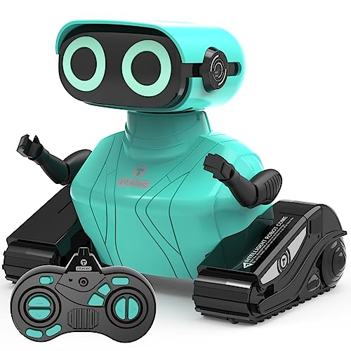 GILOBABY Robot Toys, Remote Control Robot Toy, RC Robots for Kids with LED Eyes, Flexible Head & Arms, Dance Moves and Music, Birthday Gifts for Boys Ages 3+ Years (Blue)