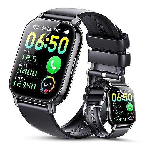 Smartwatch (Answer/Make Call) for Men Women, 1.85' HD Touch Screen Fitness Watch with Heart Rate Sleep SpO2 Monitor, IP68 Waterproof, 100+Sport Mode Activity Trackers for Android iOS