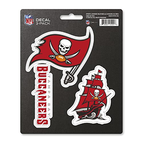 FANMATS NFL - Tampa Bay Buccaneers 3 Piece Decal Set, Red
