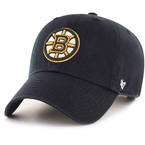 NHL Boston Bruins '47 Clean Up Adjustable Hat, Black, One Size