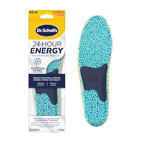 Dr. Scholl's 24-Hour Energy Multipurpose Insoles, Returns Energy with Every Step, Relieves Foot Pressure & Tired Achy Feet, Memory Foam & Gel Insert, Women's Shoe Size 6-10, 1 Pair