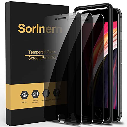 sorlnern Privacy Screen Protector for iPhone SE 3 2022/2 2020, iPhone 8/7/6s/6, Anti Spy Tempered Glass Film, with Easy-Installation Tool[4.7 inch]