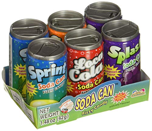 Kidsmania Soda Can Fizzy Candy 72 Can Variety Pack