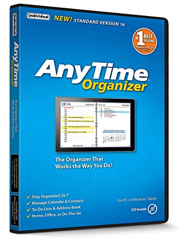 Individual Software AnyTime Organizer Standard 16 - Organize Your Calendar, To-Do’s and Contacts!