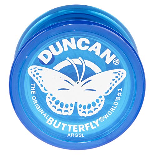 Duncan Toys Butterfly Yo-Yo, Beginner Yo-Yo with String, Steel Axle and Plastic Body, Blue