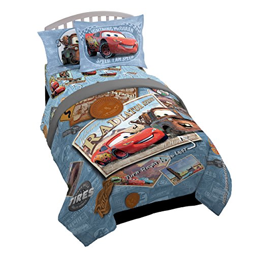 Jay Franco Cars Tune Up 5 Piece Twin Bed Set (Offical Disney Pixar Product)