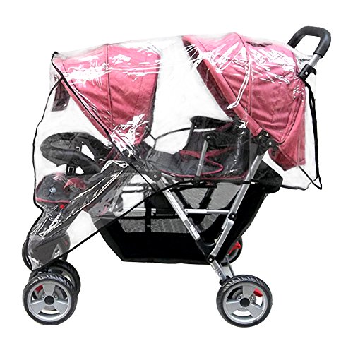 Aligle Weather Shield Double Popular for Swivel Wheel Stroller Universal Size Baby Rain Cover/Wind Shield Deal (Black)