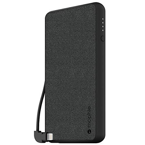 Mophie Powerstation Plus 6,040 mAh Portable Charger with Lightning Cable - External Power Bank for iPhone & iPad - Premium Fabric Finish