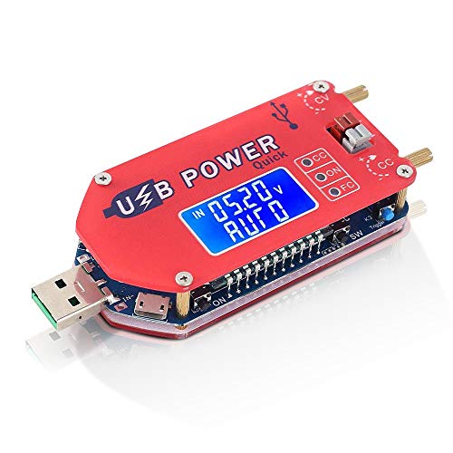 USB Buck Boost Voltage Converter, 15W LCD Step Up Down Power Supply Module Support Fast-Charge of QC 2.0, QC 3.0, FCP, SCP, AFC，Portable Voltage Regulator for Small Electronic Projects