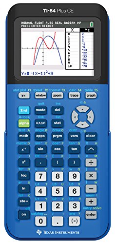 Texas Instruments TI-84 Plus CE Color Graphing Calculator, Bionic Blue Small