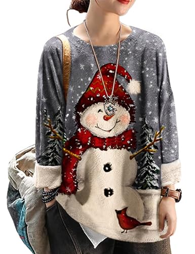 YESNO Women Sweater Graphic Oversized Pullover Sweaters Casual Loose Long Sleeve Knit Tops XL S01 CR148