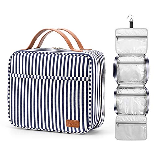 Bosidu Hanging Travel Toiletry Bag,Large Capacity Cosmetic Travel Toiletry Organizer for Women with 4 Compartments & 1 Sturdy Hook,Perfect for Travel/Daily Use/Valentines' Day