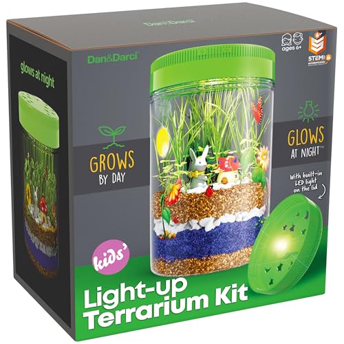 Light-Up Terrarium Kit for Kids - STEM Science Kits - Gifts for Kids - Educational DIY Kids Toys for Boys & Girls - Crafts Projects Ideas for Ages 6 7 8-12 Year Old Age