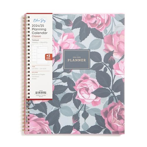 Blue Sky 2024-2025 Academic Year Weekly and Monthly Planner, 8.5' x 11', Frosted Flexible Cover, Wirebound, Roosevelt Pink (150150)