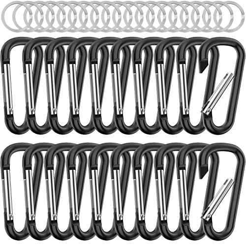 sprookber 2.28' Small Carabiner Clip Keychain, D Ring Caribeaner Clip, Key Clip Caribeener, Keychain Clip Snap Hook for Belt Buckle, Multipurpose, Set of 20 Pack