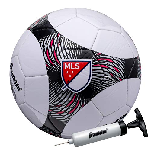 Franklin Sports MLS Pro Vent Soccer Ball - Official Size Soccer Ball - Soft Cover - Official Size and Weight Soccer Ball - Air Pump Included