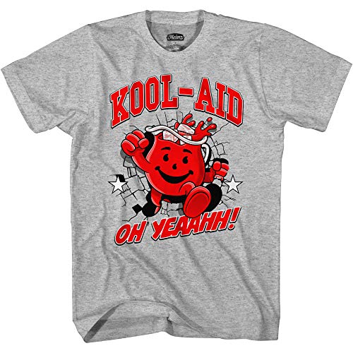 Kool-Aid Mens Oh Yeah Shirt Drink Mix Man Oh Yeah Graphic T-Shirt (Heather Grey, X-Large)