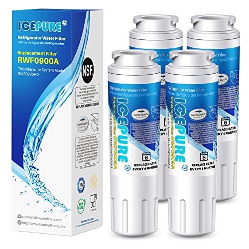 ICEPURE UKF8001 Refrigerator Water Filter Replacement for EveryDrop EDR4RXD1, Whirlpool Filter 4, Maytag UKF8001AXX-200, UKF8001P, 4396395, 469006, Puriclean II, FMM-2, RWF0900A 4PACK