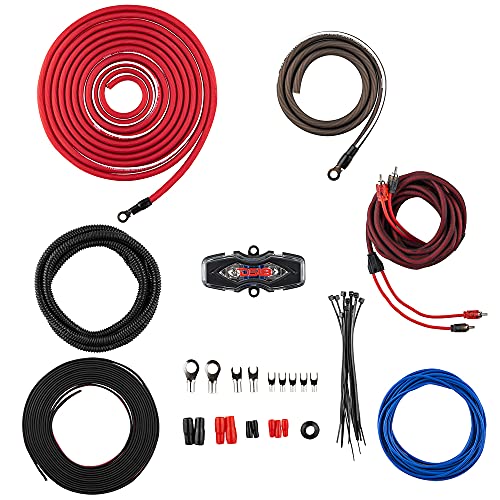 DS18 AMPKIT4 4 Gauge Amp Installation Wiring Kit - Amplifier Installation Kit 4 GA - A Car Amplifier Wiring Kit Simplifies Wire Connections and Delivers Power to Your Radio, Subwoofers, and Speakers