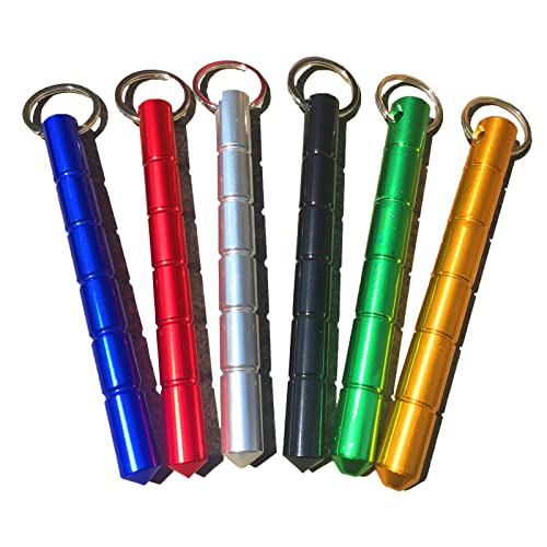 PDTXCLS JR JUN RONG Tactical Keychain Aluminum Short Stick Glass Personal Protection Emergency Tool 6 Packs Portable Keyring Suitable for Women and Men