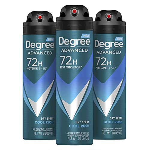 Degree Men Antiperspirant Deodorant Dry Spray Cool Rush 3 count Deodorant for Men With MotionSense Technology 3.8 oz