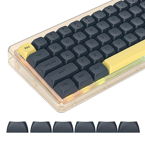 XDA PBT Key Cap, 142 keycaps Dye Sublimation Gentleman Black Custome Key Cap Set for Cherry/Gatron MX switches 60 Percent/68/GK61 Gaming Mechanical Keyboard（Gentleman Black）