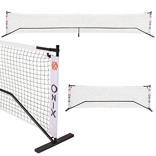 Onix Pickleball 2-in-1 Regulation-Size Portable Net and Practice Net Set Includes Carrying Case with Wheels,White