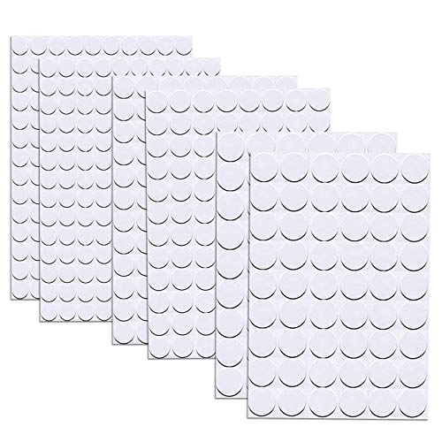 580 Pcs Self-Adhesive Screw Hole Stickers, 6-Table Self-Adhesive Screw Covers Caps Dustproof Sticker 12mm, 15mm, 21mm White