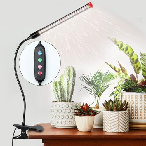 FECiDA Clip On Grow Lights for Indoor Plants 1000 Lumen, 2024 Newest Brightest LED Plant Grow Light for Houseplants, Bonsai, Pot Plant, Full Spectrum Growing Lamp with 4,8,12 Hr Timer