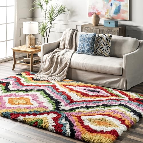 nuLOOM Handmade Carnival Abbey Shaggy Area Rug, 4x6, Multi