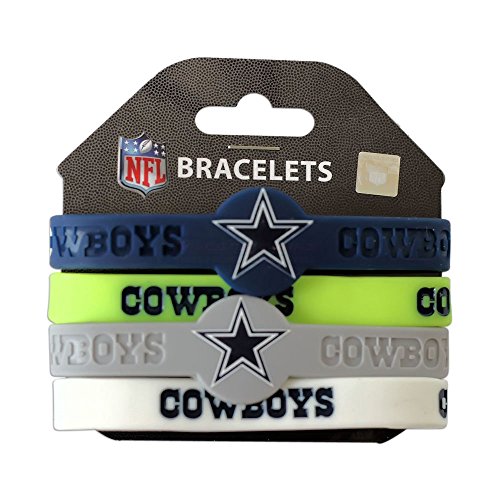 Amico International NFL Dallas Cowboys Silicone Bracelets, 4-Pack
