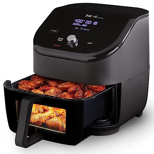 Instant Vortex Plus 6QT ClearCook Air Fryer, Clear Windows, Custom Program Options, 6-in-1 Functions, Crisps, Broils, Roasts, Dehydrates, Bakes, Reheats, from the Makers of Instant Pot, Black