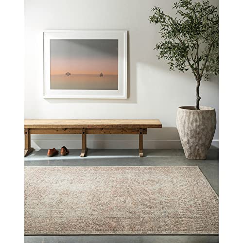 Becki Owens x Surya Margot Medallion Area Rug , 5'3' x 7', Dusty Coral