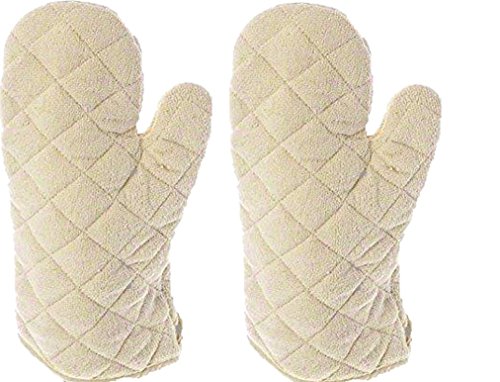 Update International Terry Cloth Oven Mitt Heat Resistant to 600° F, Set of 2