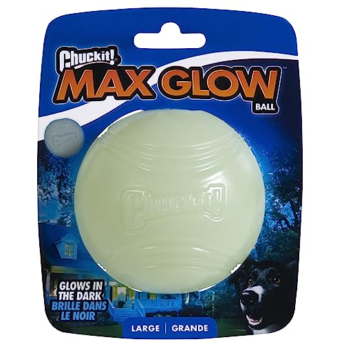 Chuckit! Max Glow Ball Dog Toy, Large (3 Inch Diameter) for Dogs 60-100 lbs, Pack of 1