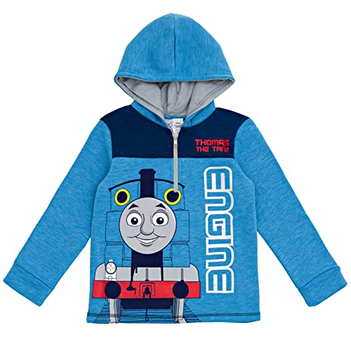 Thomas & Friends Tank Engine Toddler Boys Fleece Half Zip Hoodie Blue 3T