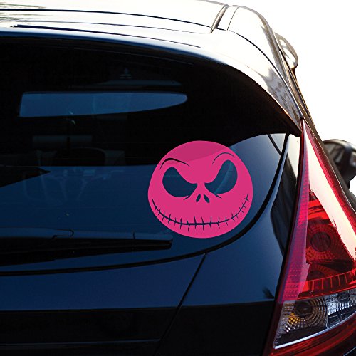 Jack Skellington Christmas Nightmare Decal Sticker for Car Window, Laptop, Motorcycle, Walls, Mirror and More. SKU: 488 (4' x 4.3', Pink)