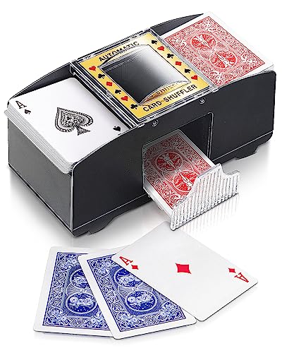 ARTISHION Automatic Card Shuffler - 1-2 Deck, Poker Shuffler Machine, Casino Card Electric Shuffler, Lower Noise Playing Card Shuffler for UNO, Phase 10, Poker Skip Bo Card Games, Sleeved Card