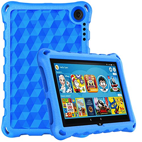 Fire HD 8 Tablet Case,Kindle Fire 8 Case,(12th/10th Generation,2022/2020 Release),DiHines Kid-Proof Case for Amazon Fire HD 8 Plus Tablet, Blue
